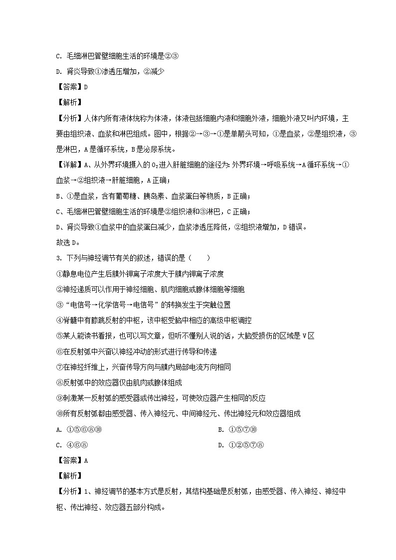 山东省鄄城县2024届高二生物上学期10月月考试题含解析第2页