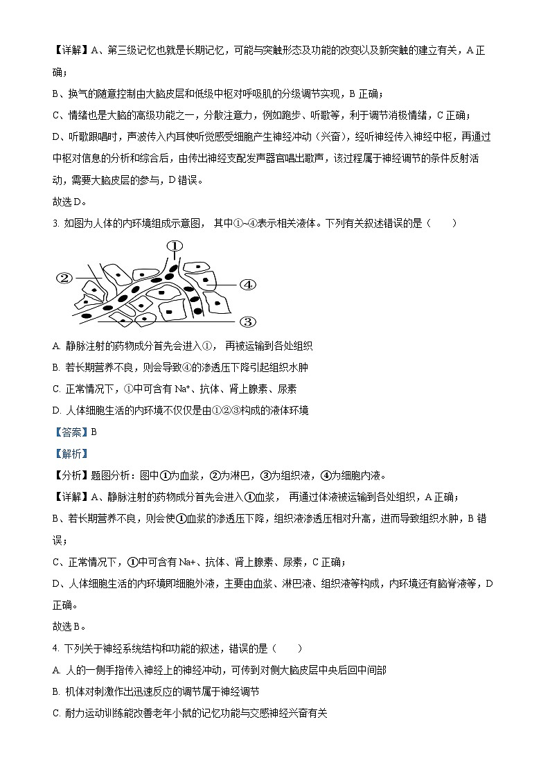 福建省福州市9校2024-2025学年高二上学期11月期中生物试题（解析版）-A4第2页