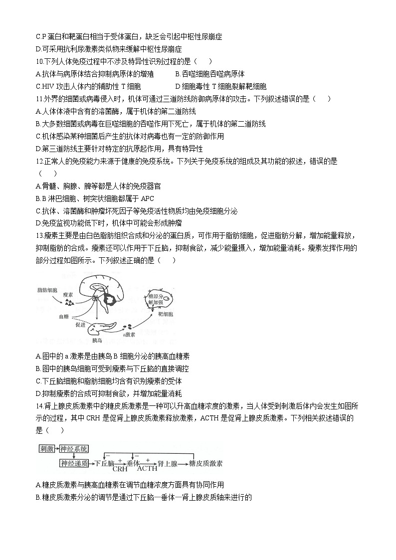 广西金太阳联考2024-2025学年高二上学期期中教学质量检测生物试题第3页