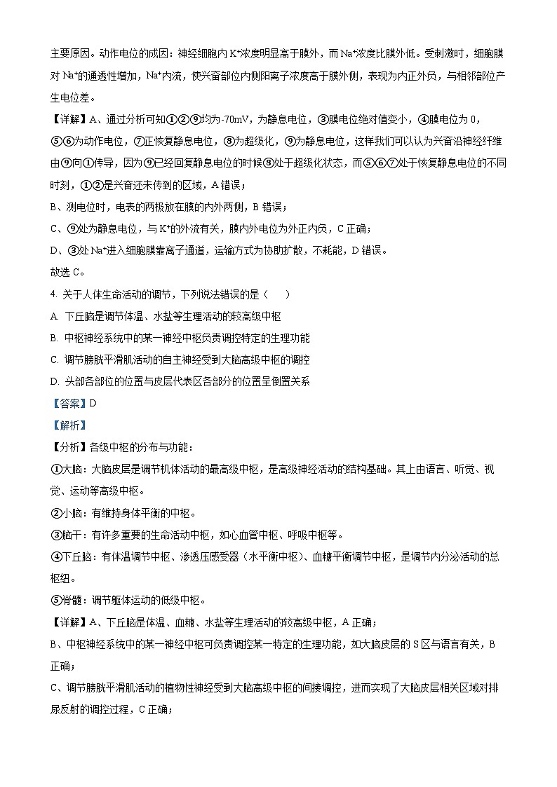 辽宁省沈阳市沈阳市郊联体2024-2025学年高二上学期11月期中生物试题  Word版含解析第3页