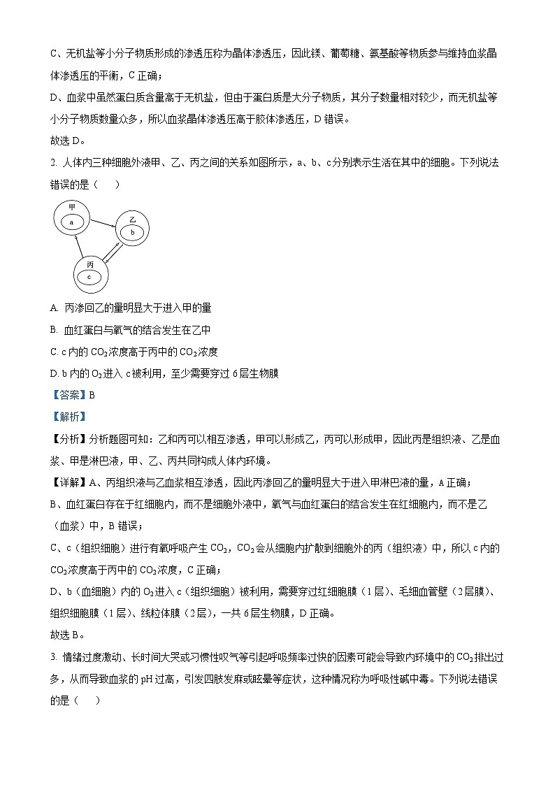 山东省德州市2024-2025学年高二上学期11月期中生物试题含解析第2页