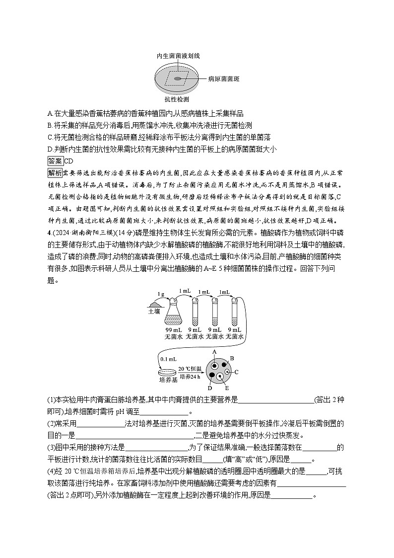 备战2025年高考二轮复习生物（湖南版）大单元8 生物技术与工程 层级二关键突破提升练（Word版附解析）02