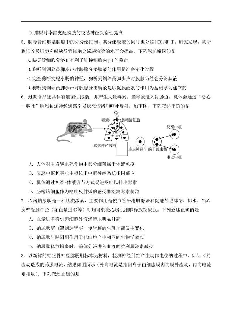 福建省泉州市四校2024～2025学年高二(上)期中联考生物试卷(含答案)第2页
