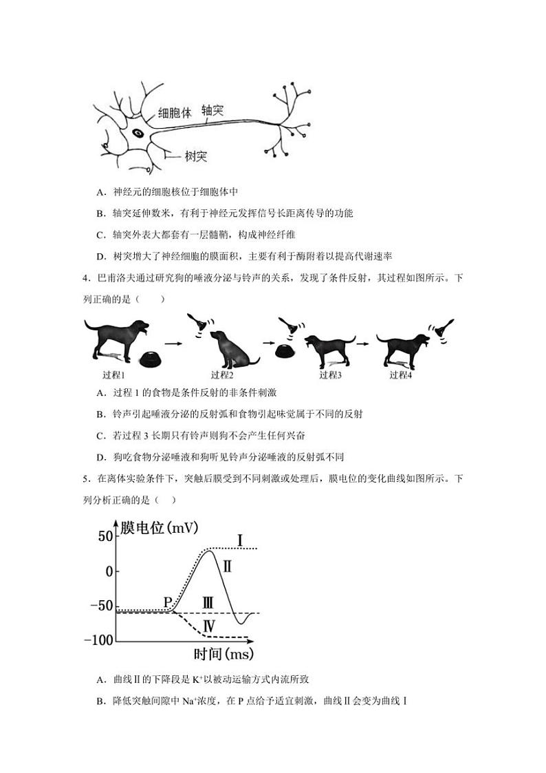江西省上饶市私立世龙中学2024～2025学年高二(上)11月生物检测卷(含答案)第2页