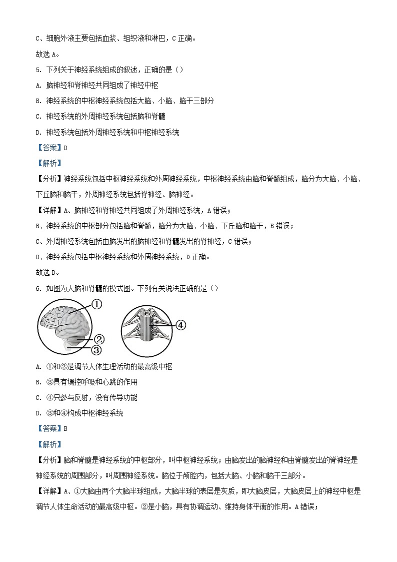 甘肃省武威市凉州区2023_2024学年高二生物上学期期中试题含解析03