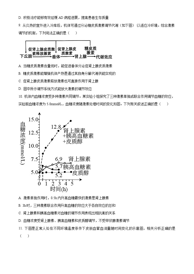北京市第四中学2024-2025学年高二上学期期中考试生物试题（原卷版）-A4第3页