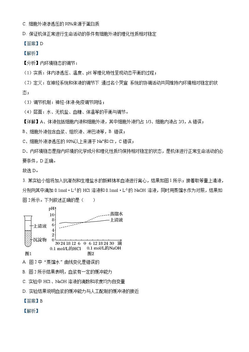 四川省雅安中学2024-2025学年高二上学期11月期中生物试卷 Word版含解析第2页
