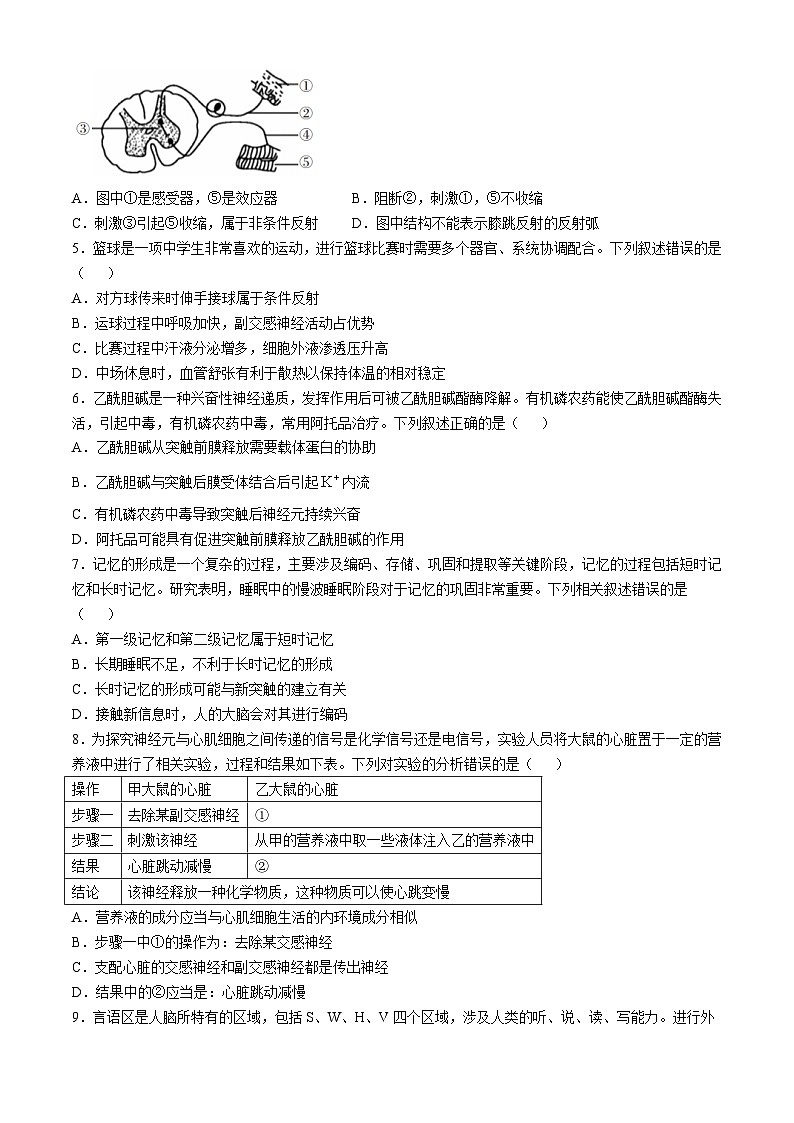 四川省2024-2025学年高二上学期期中调研测试生物试题（Word版附解析）第2页