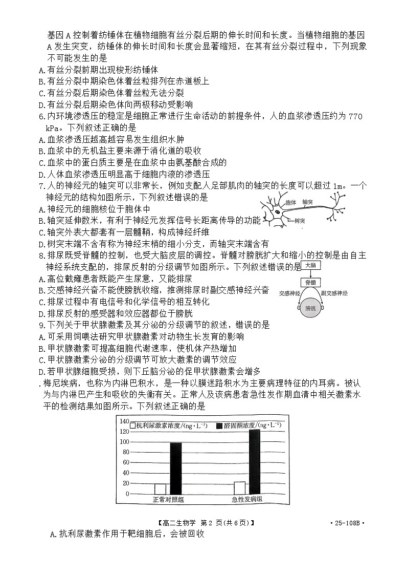广东省部分重点高中2024-2025学年高二上学期期中考试生物试题-A4第2页