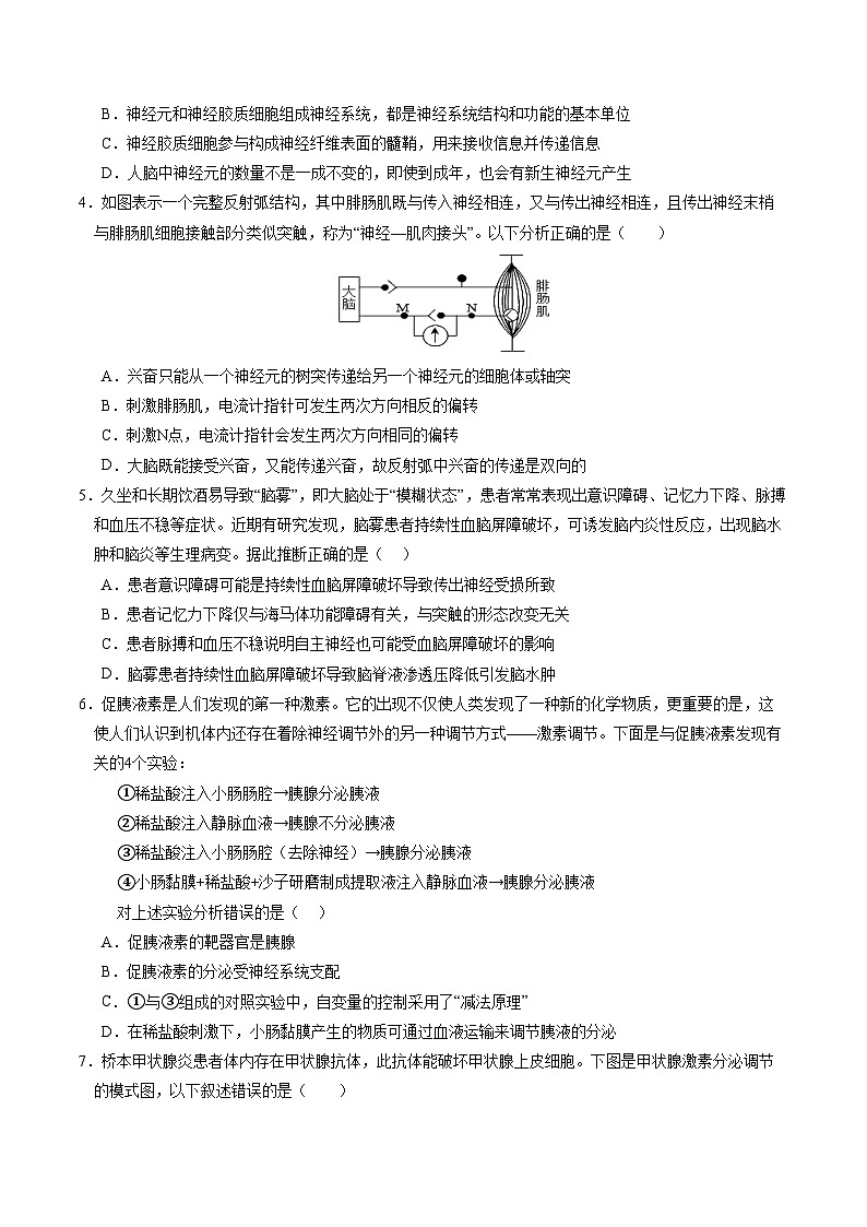 高二生物第三次月考卷01【测试范围：人教版2019选择性必修1全册、选择性必修2前2章】（考试版A4）第2页