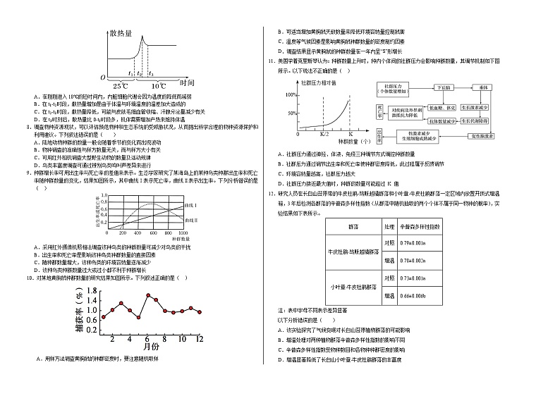 高二生物第三次月考卷【测试范围：选择性必修一+选择性必修二1-2章】（考试版A3）（北京专用）第2页