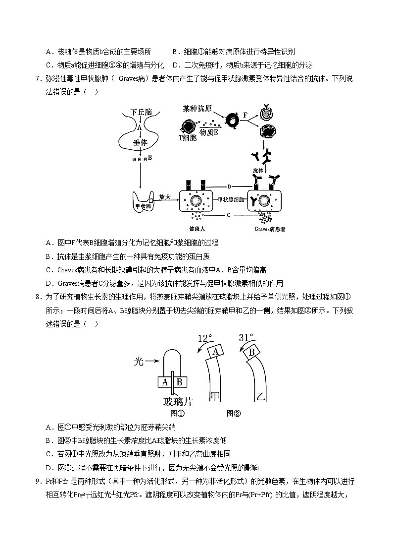 高二生物第三次月考卷（浙科版2019选择性必修一+选择性必修二1+2章）2024-2025学年高中上学期第三次月考03