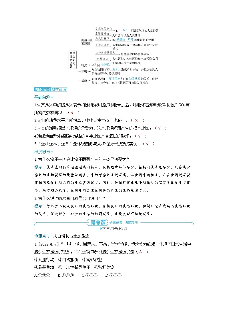 备战2025年高考生物精品教案第十章生物与环境课时8人与环境（Word版附解析）第3页
