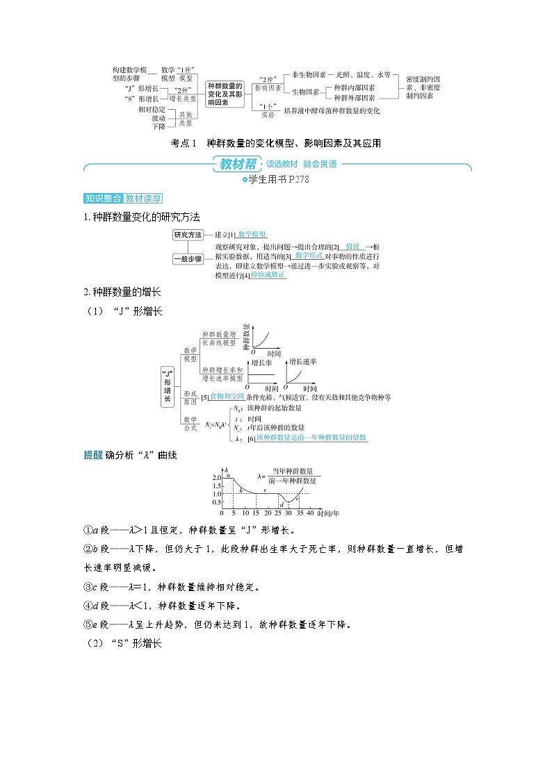 备战2025年高考生物精品教案第十章生物与环境课时2种群数量的变化及其影响因素（Word版附解析）第2页