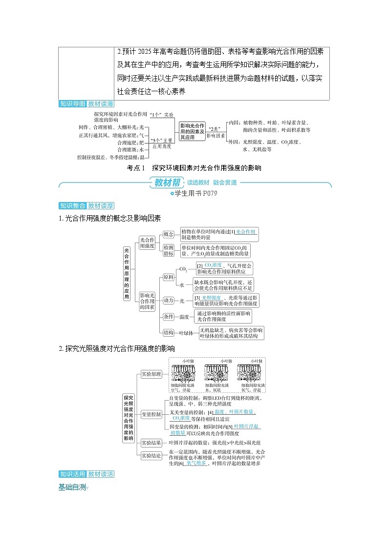 备战2025年高考生物精品教案第三章细胞代谢课时5影响光合作用的因素及其应用（Word版附解析）第2页