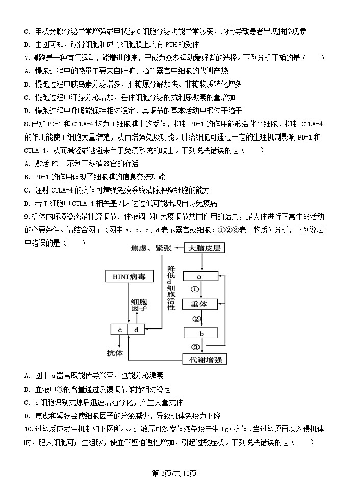 重庆市南坪中学2024-2025学年高二上学期期中生物试题第3页