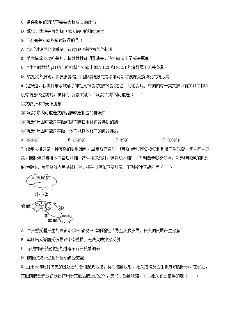 福建省莆田市第二十五中学2024-2025学年高二上学期期中考试生物试题（原卷版）第2页