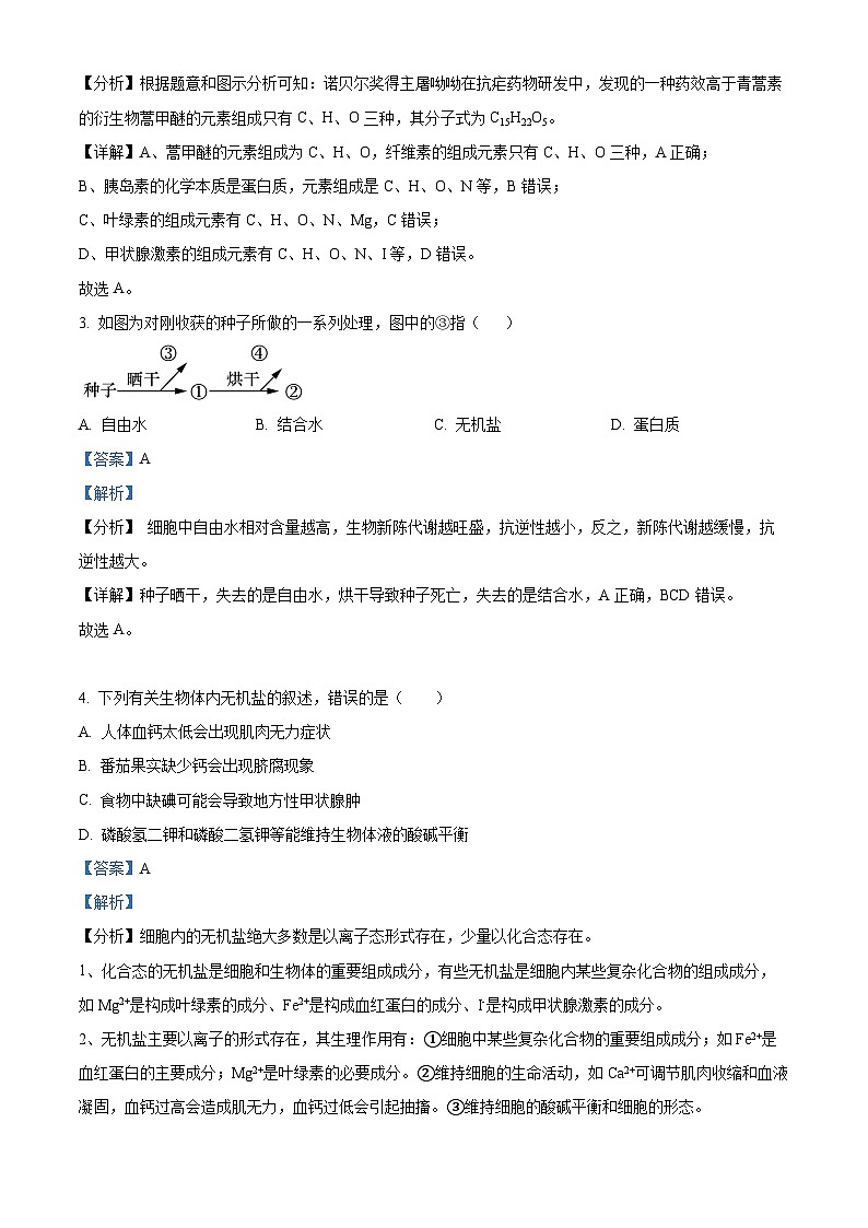 江苏省连云港市东海县2024-2025学年高一上学期期中考试生物试题  Word版含解析第2页
