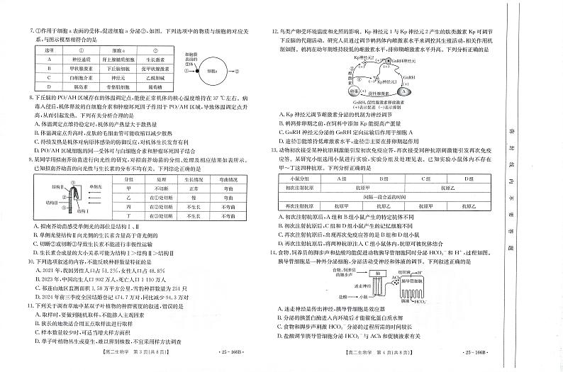 广东省部分名校2024-2025学年高二上学期期中考试生物试题第2页