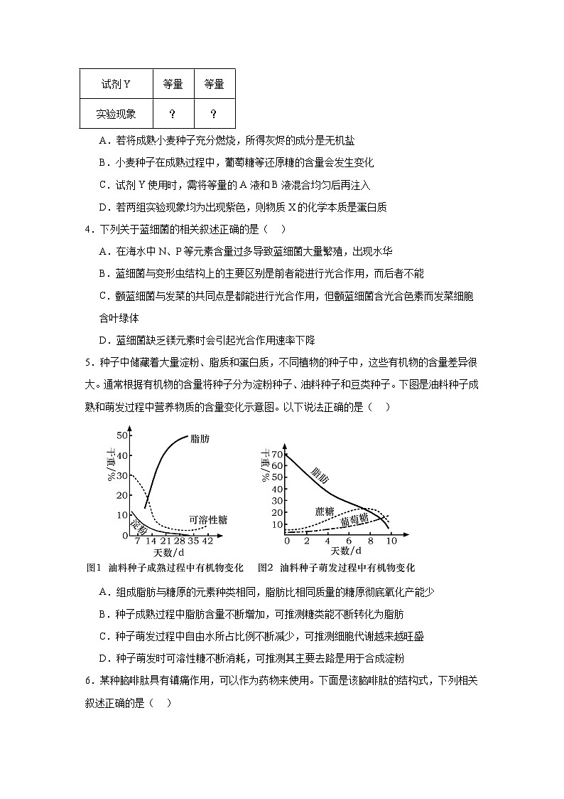 江西省上饶市新知学校2024-2025学年高一上学期12月月考生物学检测试题第2页