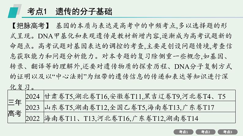 2025届生物高考  二轮复习  遗传的分子基础、变异与进化主干知识 自主落实  课件第3页