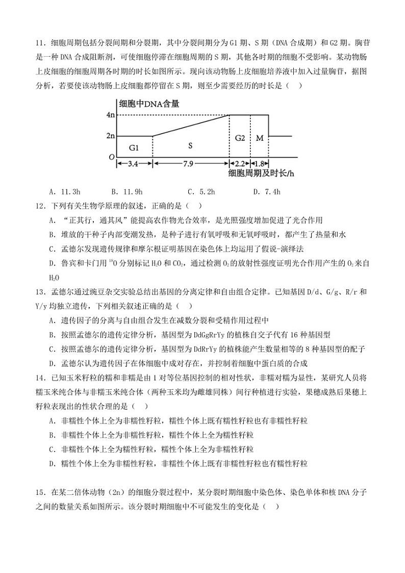 2024～2025学年广东省深圳市聚龙科学中学高三(上)第二次月考生物试卷(含答案)第3页