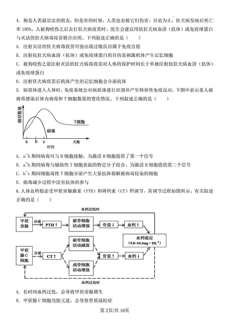 2024～2025学年重庆市南坪中学高二(上)期中生物试卷(含答案)第2页