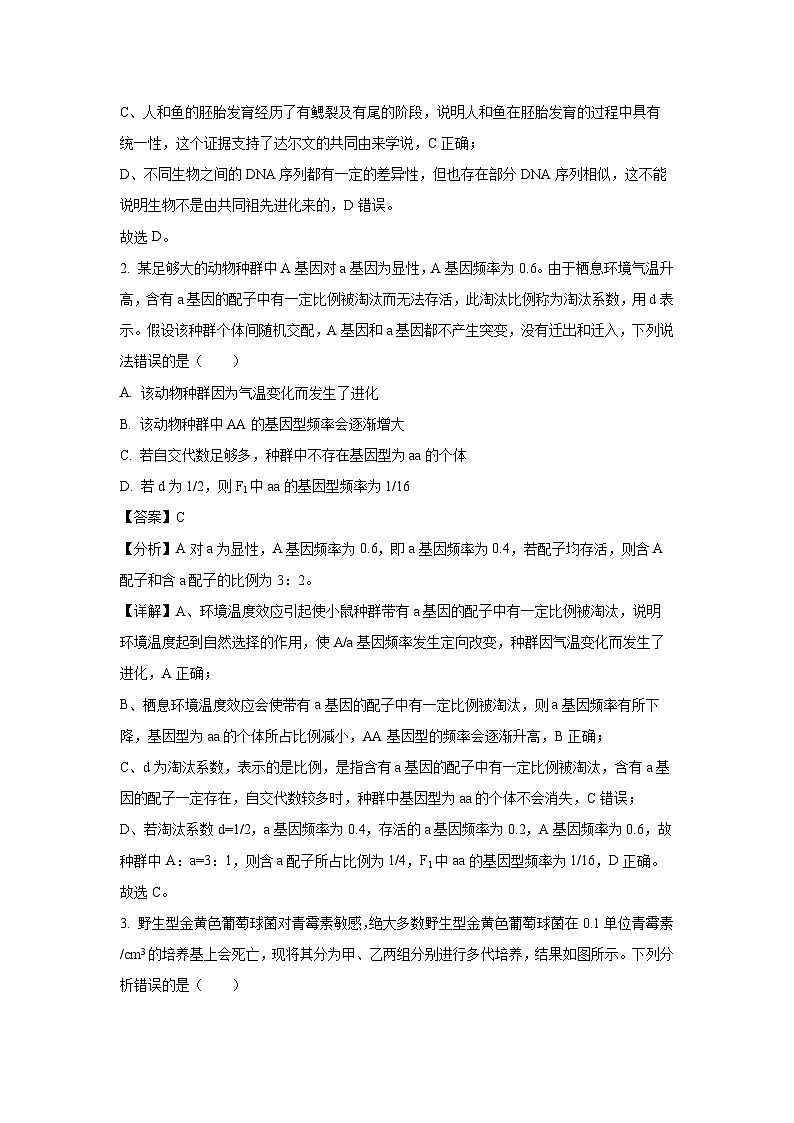2024~2025学年安徽省池州市贵池区高二(上)期中检测生物试卷(解析版)第2页