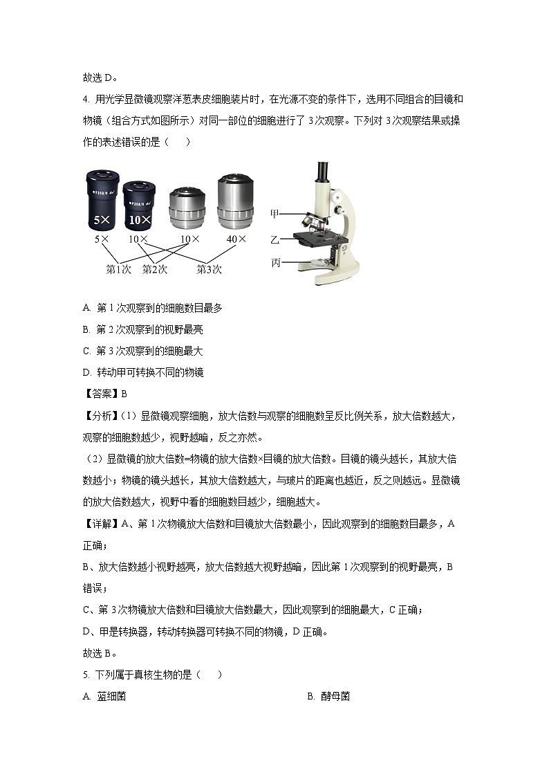 2023年5月河北省普通高中学业水平合格性考试生物试卷(解析版)第3页