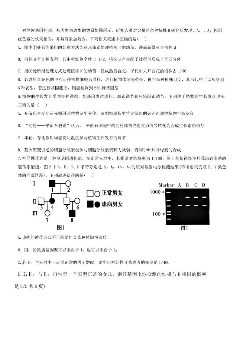 2024～2025学年山西省临汾市尧都区临汾同盛高级中学高三(上)期中生物试卷(含答案)第2页