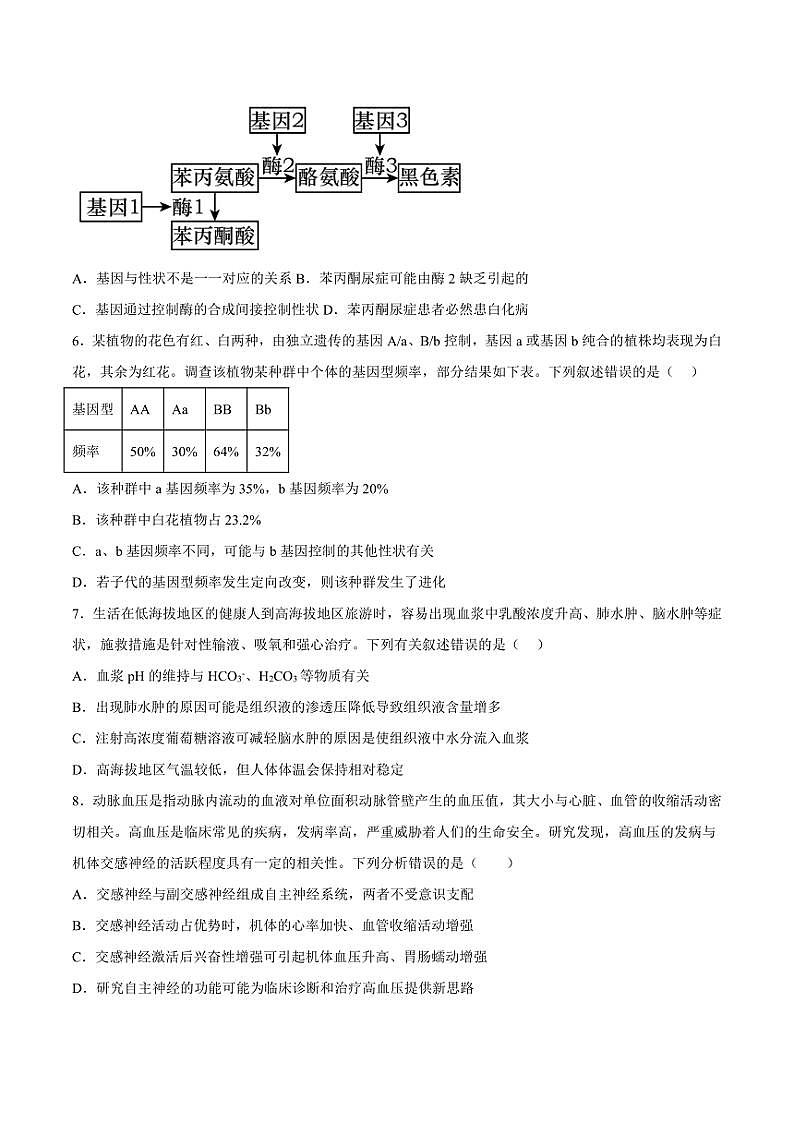 2024～2025学年重庆市第八中学校高二(上)期中生物试卷(含答案)第2页