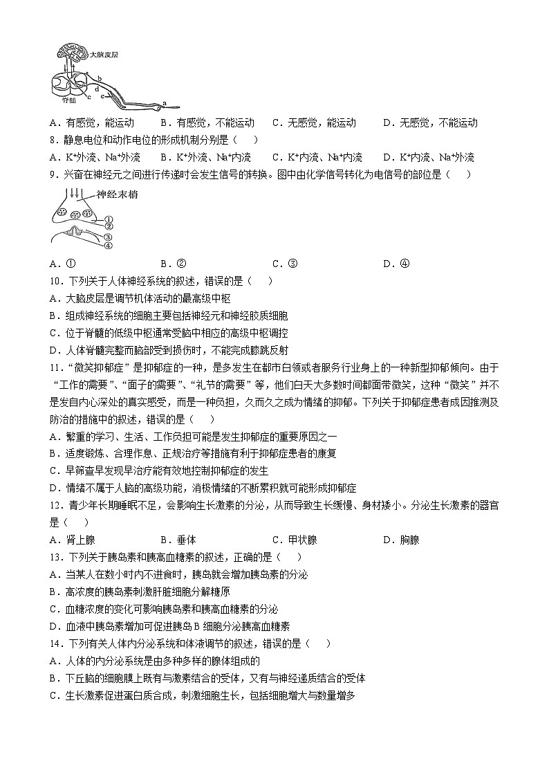 陕西省西安市周至县第六中学2024-2025学年高二上学期11月期中生物试题第2页