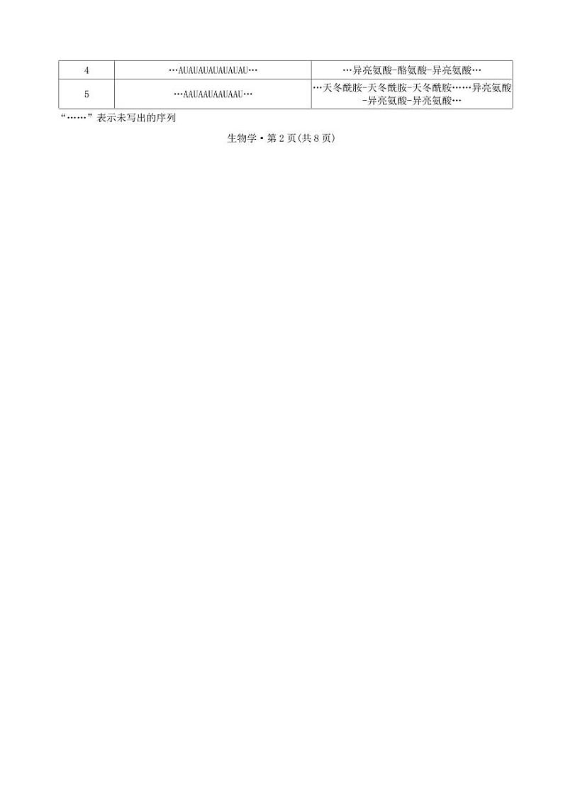 重庆市第一中学校2025届高三上学期11月期中考-生物试题+答案第3页