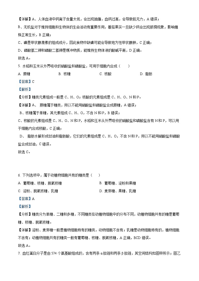 江苏省连云港市东海县2024-2025学年高一上学期期中考试生物试题  Word版含解析第3页