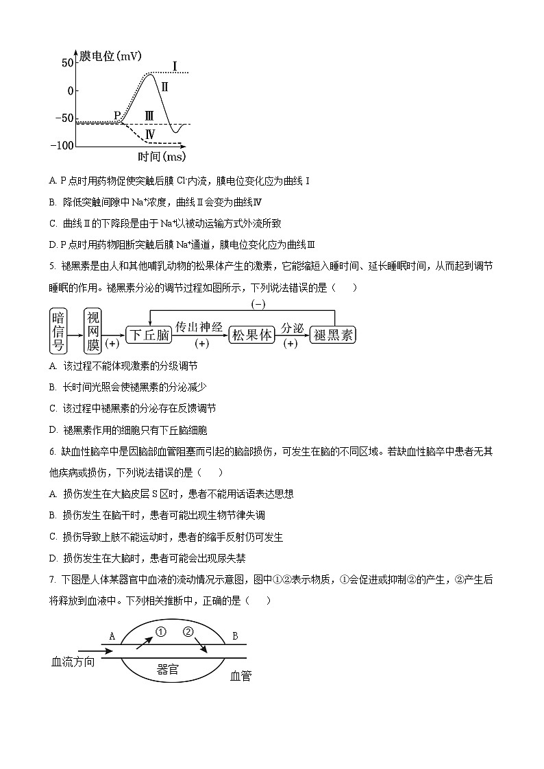 四川省泸州市泸县普通高中共同体2024-2025学年高二上学期11月期中联考生物试题  Word版无答案第2页