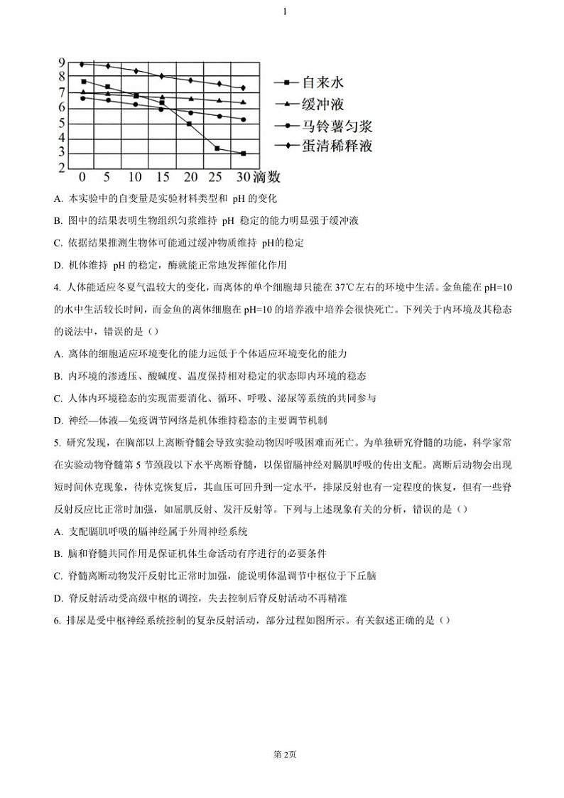 重庆市名校联盟2024～2025学年高二(上)期中生物试卷(含答案)第2页