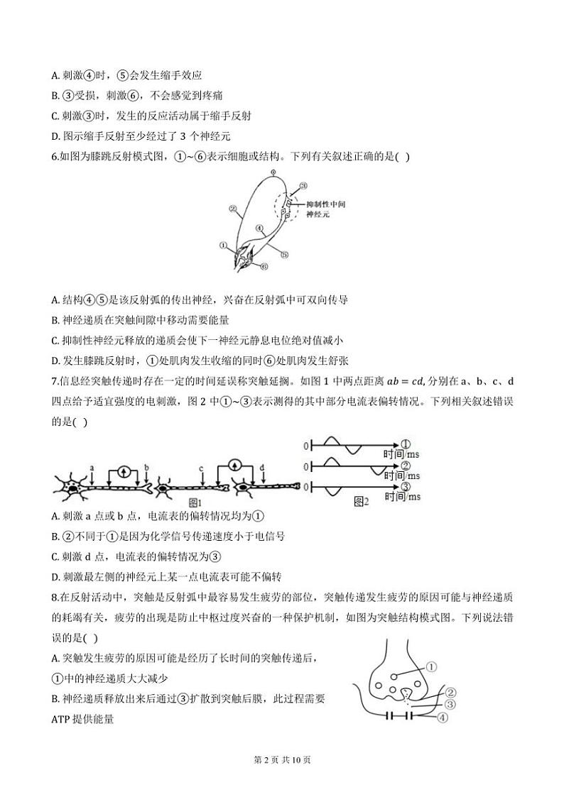 2024年天津市静海区第六中学高二上期中生物试卷(无答案)第2页