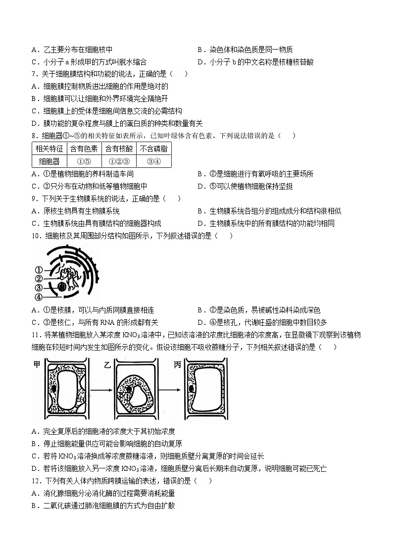 广东省佛山市H7联盟2024-2025学年高一上学期12月联考生物试题(02)第2页