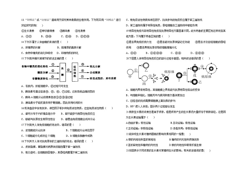 青海省西宁市湟中区多巴高级中学2024-2025学年高二上学期第二次月考生物试题第2页