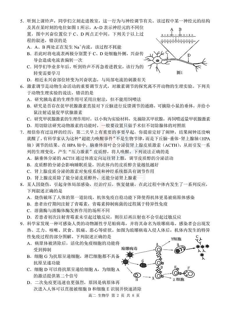 高二生物试卷第2页