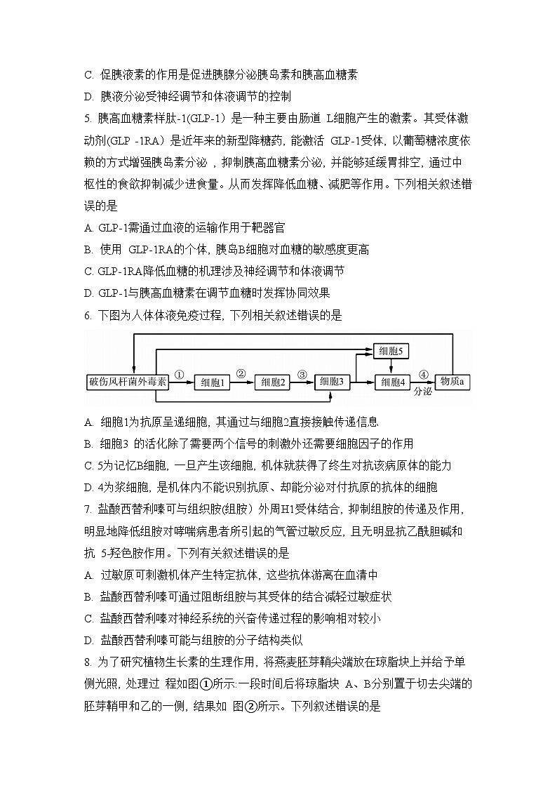 安徽省阜阳市第三中学2024-2025学年高二上学期12月期中生物试题第3页