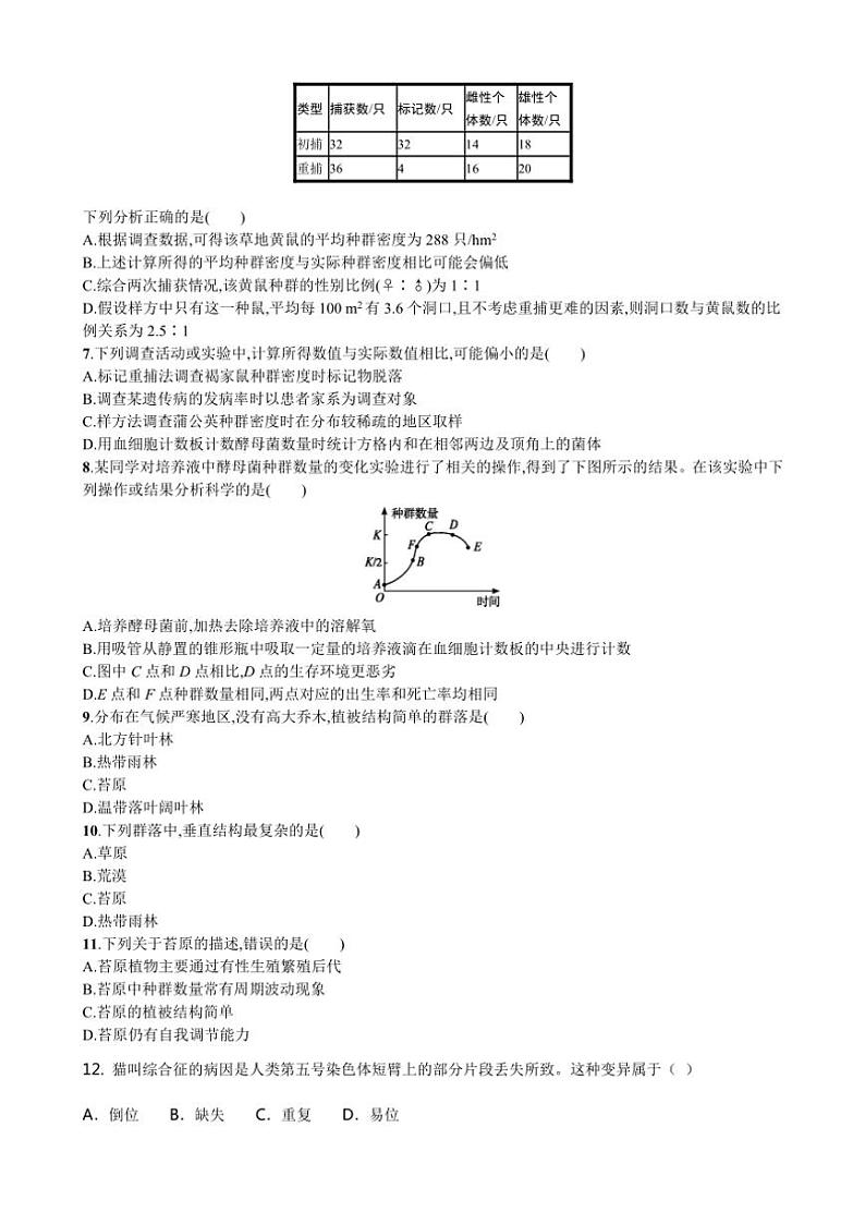 2025届甘肃省兰州市安宁区西北师范大学附属中学高考模拟预测生物试卷(含答案)第2页