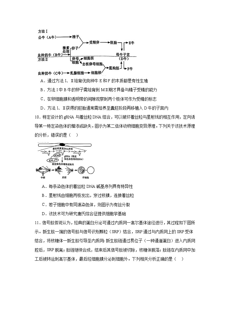 四川省成都市名校联盟2024-2025学年高三上学期第一次联合诊断生物试题第3页