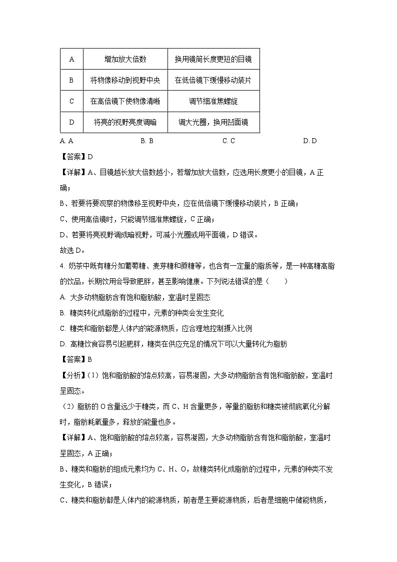 2023~2024学年广东省茂名市信宜市高一上学期1月期末生物试卷(解析版)第2页