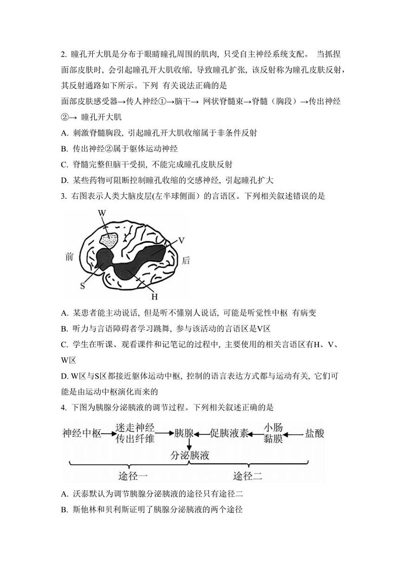 2024～2025学年安徽省阜阳市第三中学高二(上)12月期中生物试卷(含答案)第2页