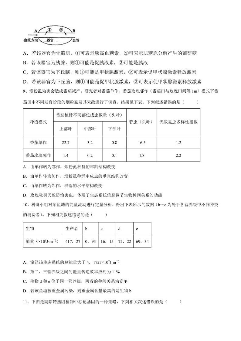 2024～2025学年甘肃省金昌市金川区金昌高中联考高二(上)12月月考生物试卷(含答案)第3页
