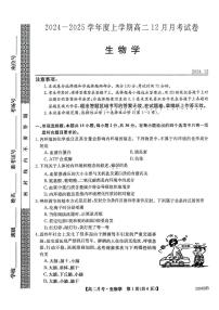 黑龙江省绥化市绥棱县第一中学2024-2025学年高二上学期12月月考生物试题