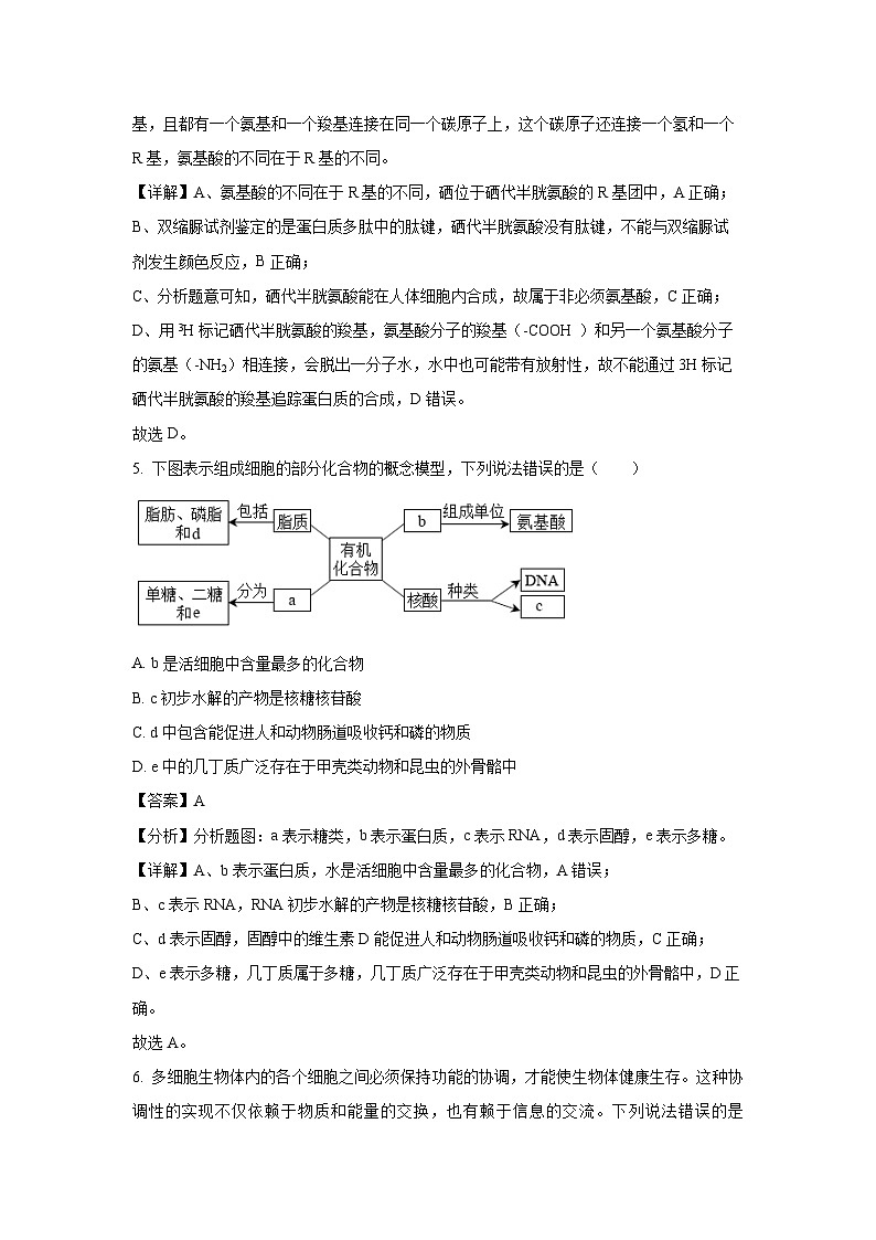 2022-2023学年山东省威海市高一(上)期末生物试卷(解析版)第3页