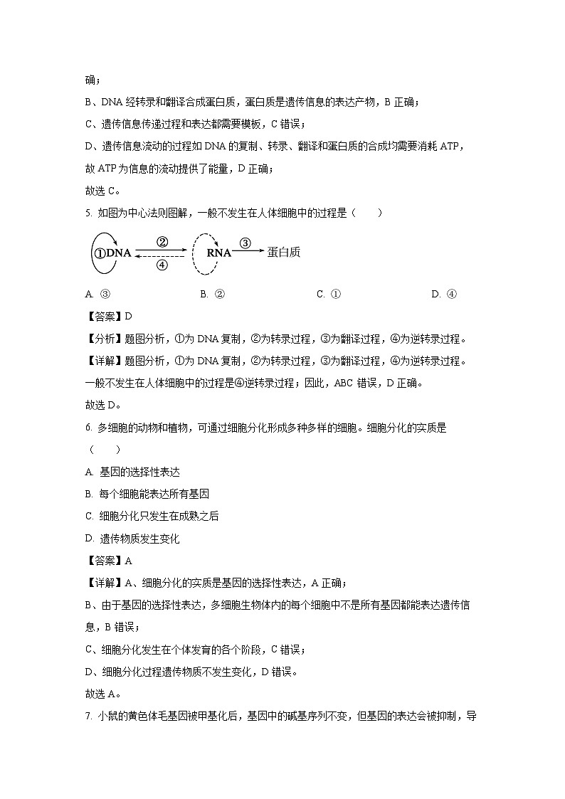 2024-2025学年安徽省六安市叶集区皖西当代职业中专学校高二(上)10月月考生物试卷(解析版)第3页
