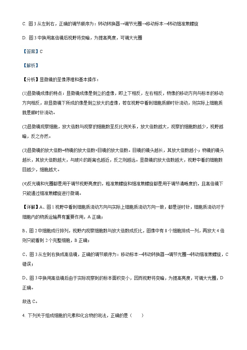 安徽省部分重点高中2024-2025学年高一上学期11月期中考试生物含答案第3页